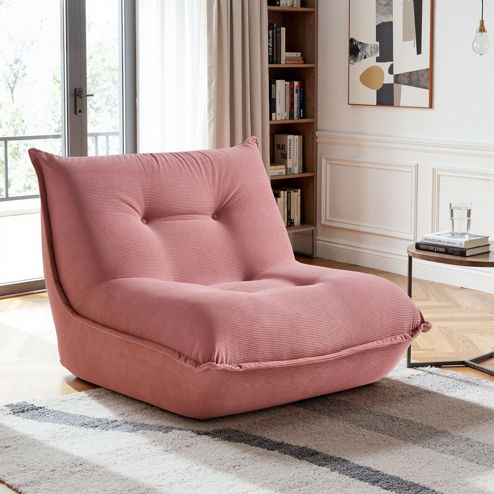 Armless Floor Lounge Chair for Relaxed Living Spaces