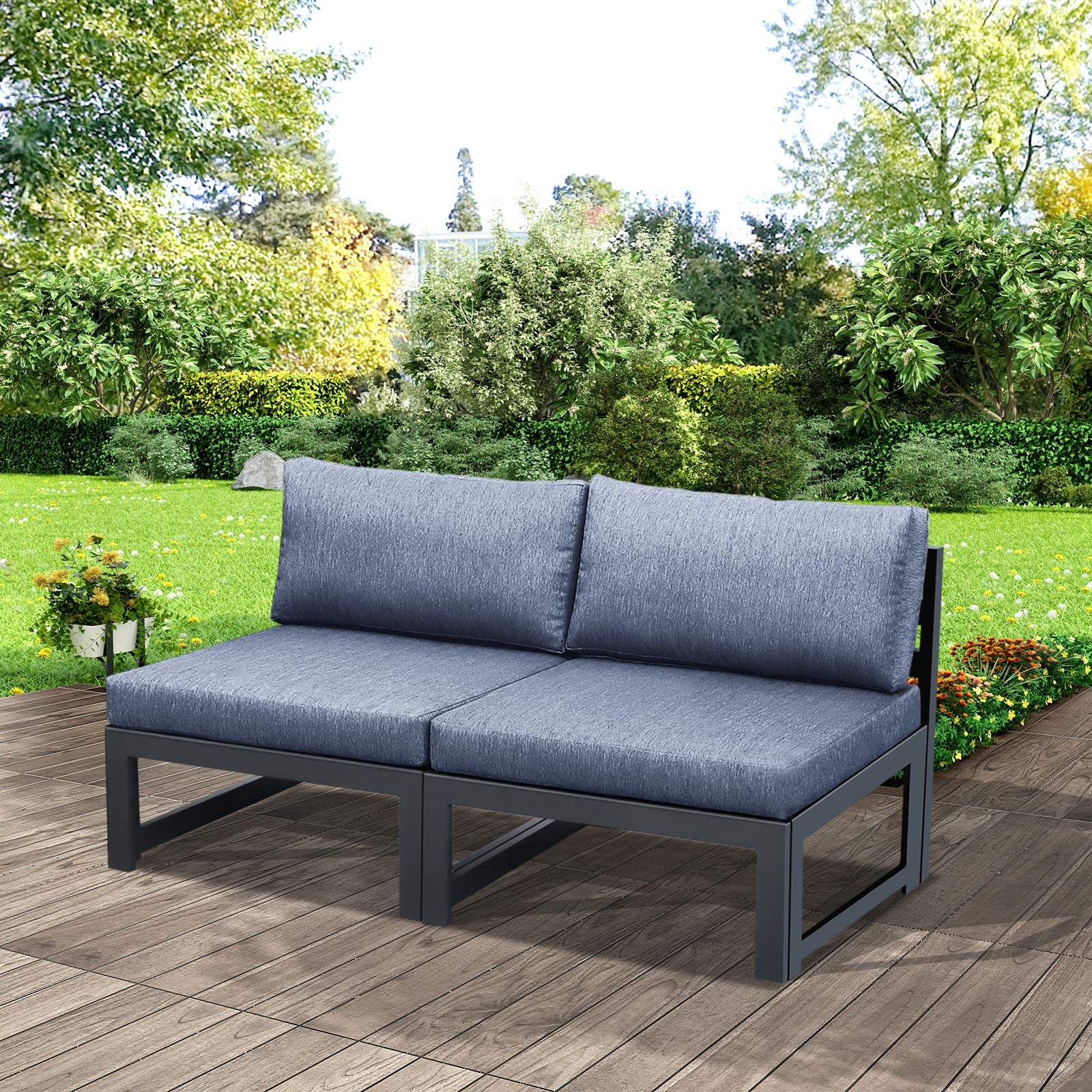 Outdoor Armchair Set with Cushions - 2 Piece