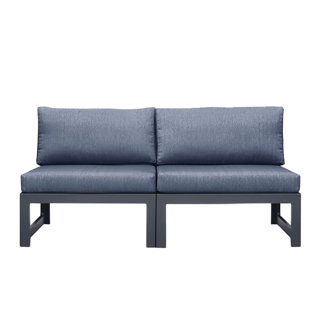 Outdoor Armchair Set with Cushions - 2 Piece - 2pcs Sofa