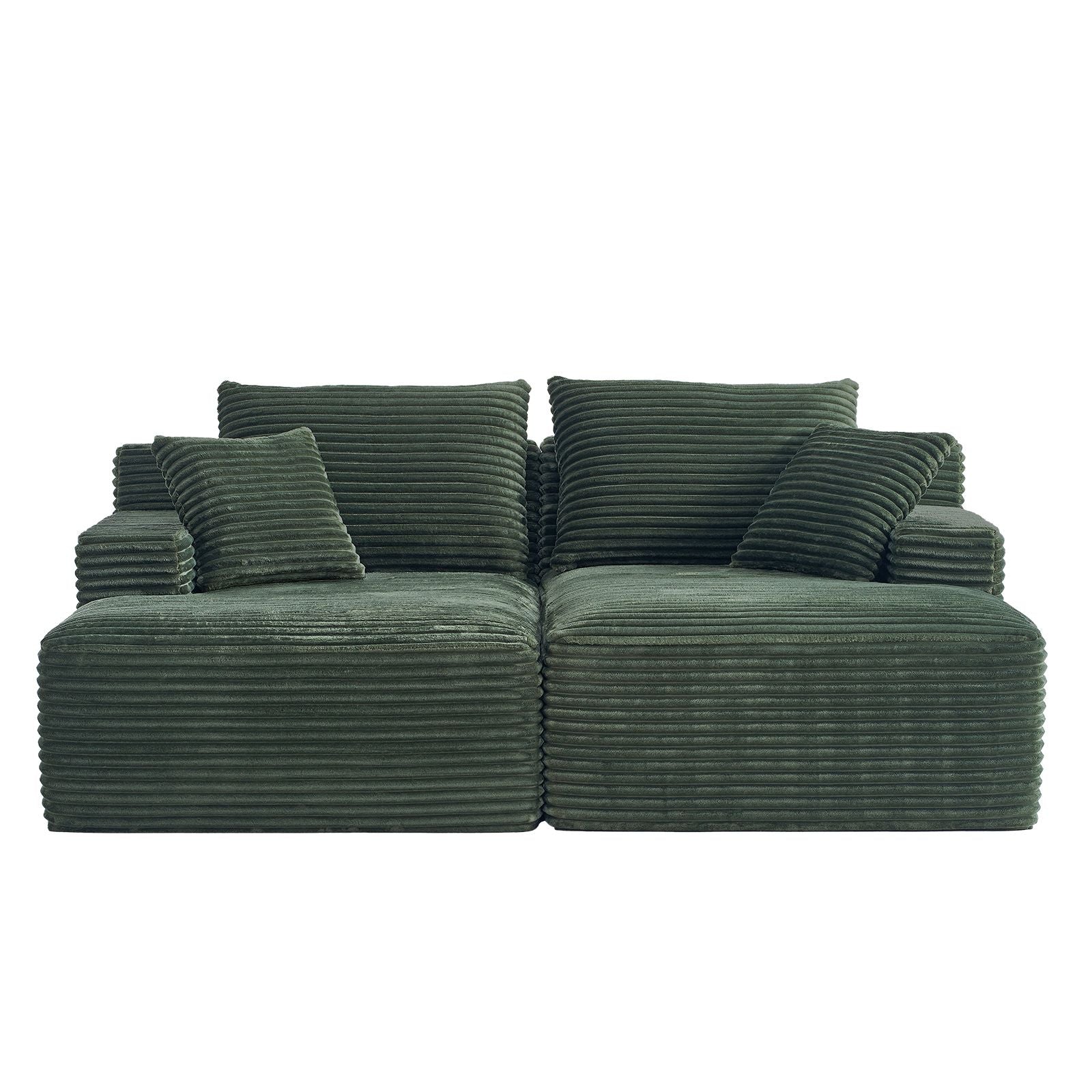 Corduroy 2-Seater Chaise Lounge Sofa