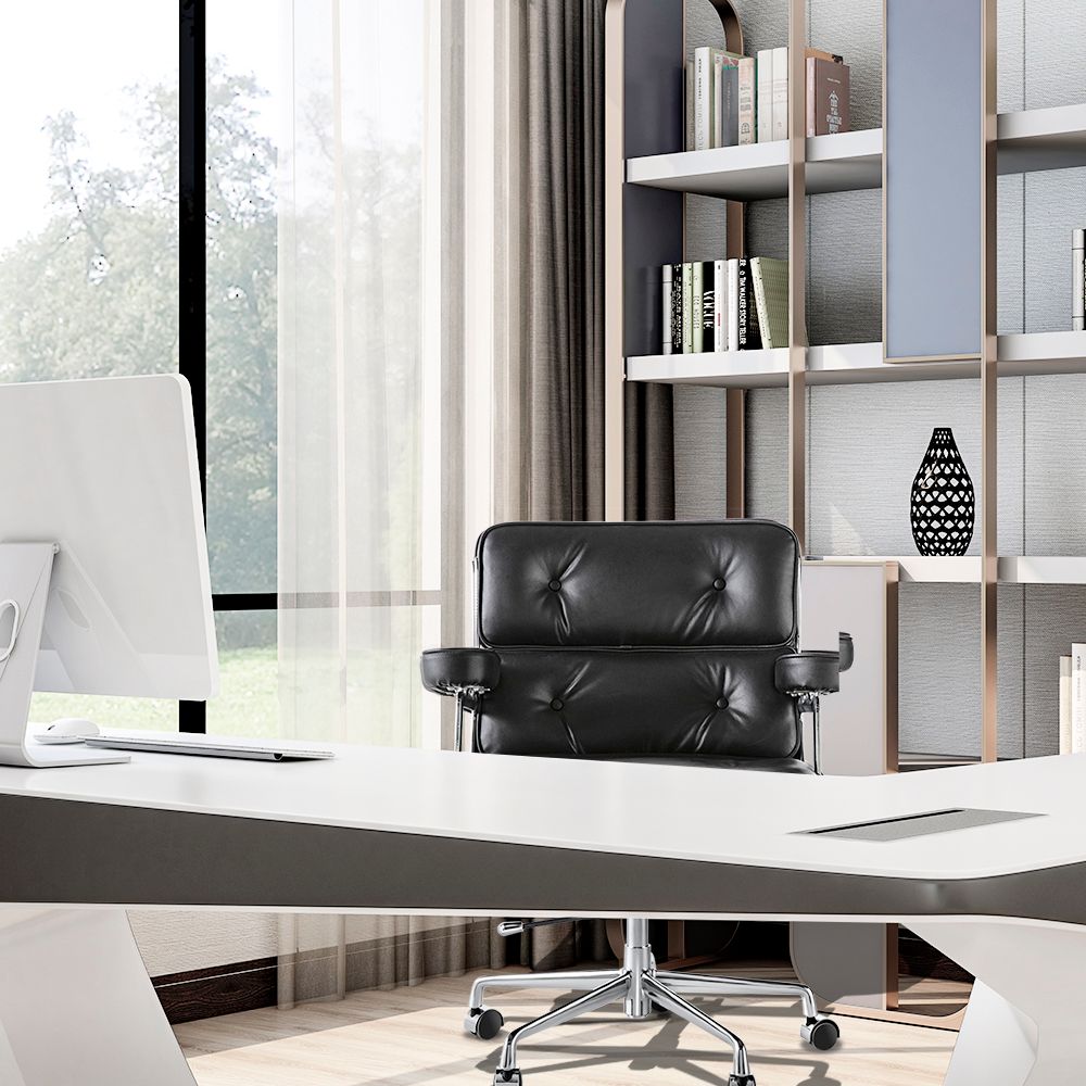 Genuine Leather Swivel Office Chair