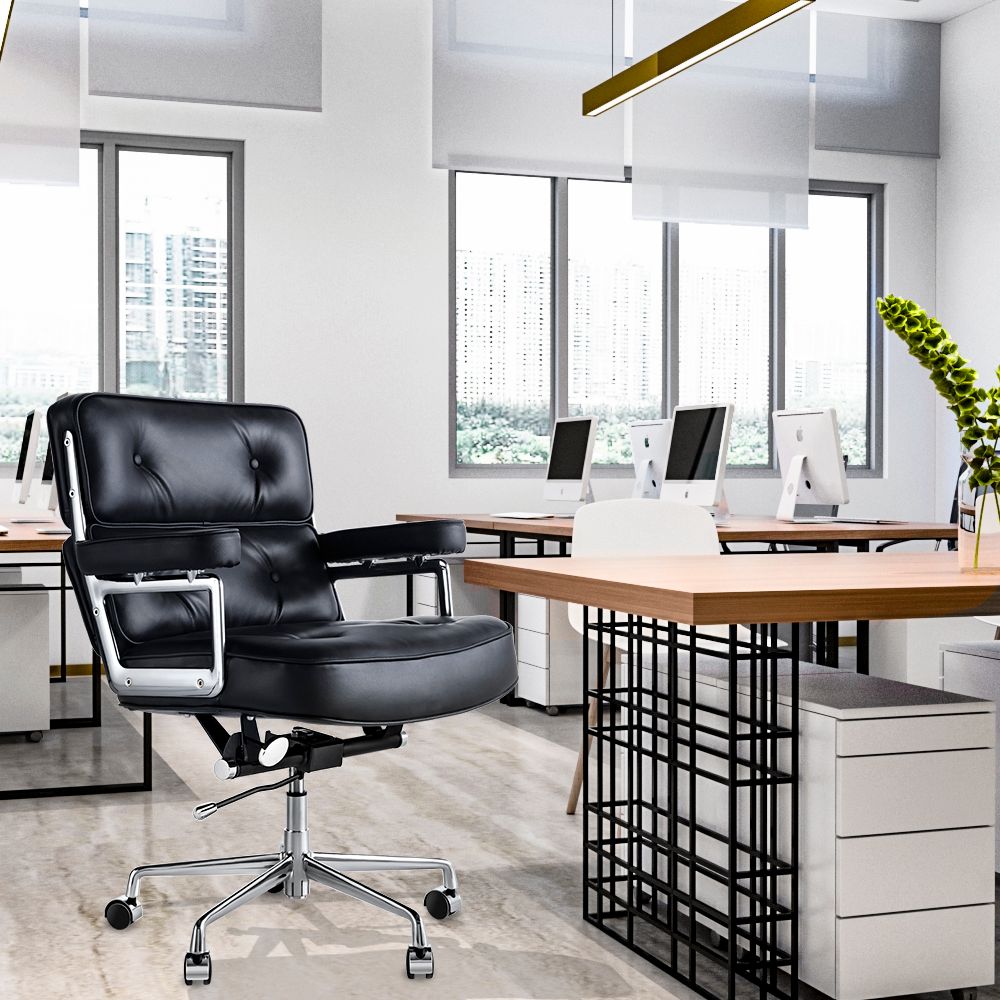 Genuine Leather Swivel Office Chair