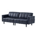 Faux Leather 3-in-1 Sofa Bed with Adjustable Backrest - Black
