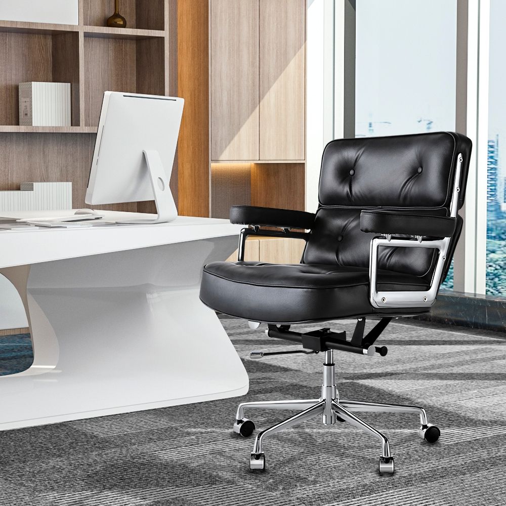 Genuine Leather Swivel Office Chair