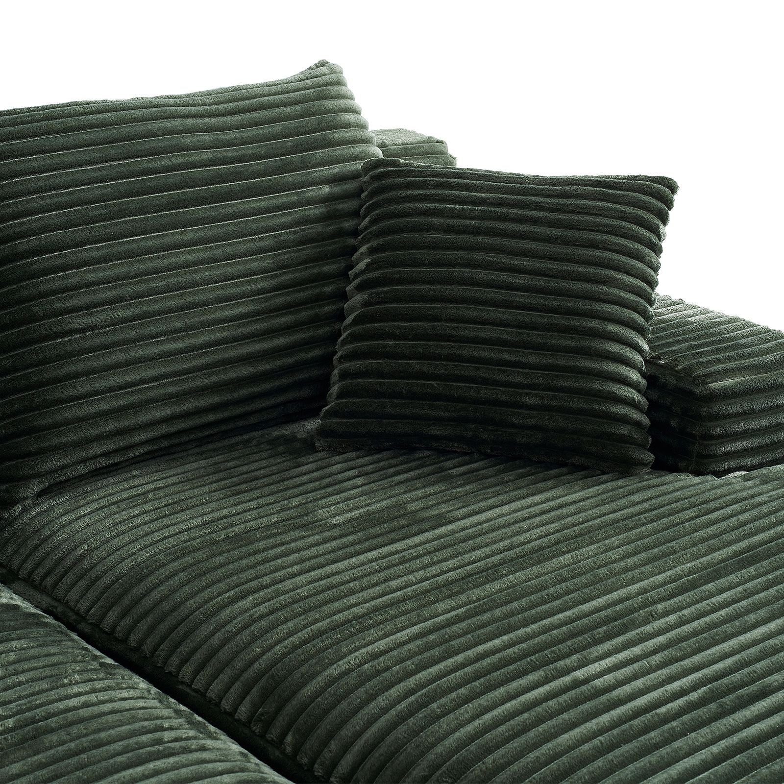 Corduroy 2-Seater Chaise Lounge Sofa