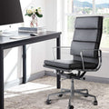 Ribbed PU Leather High Back Office Chair