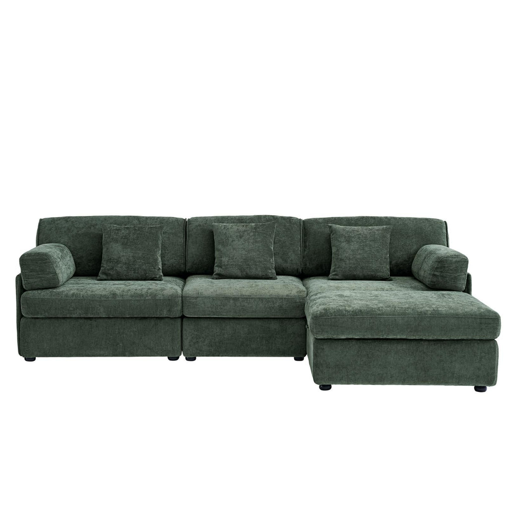 4-Piece Modular Sectional Sofa with Storage Ottoman