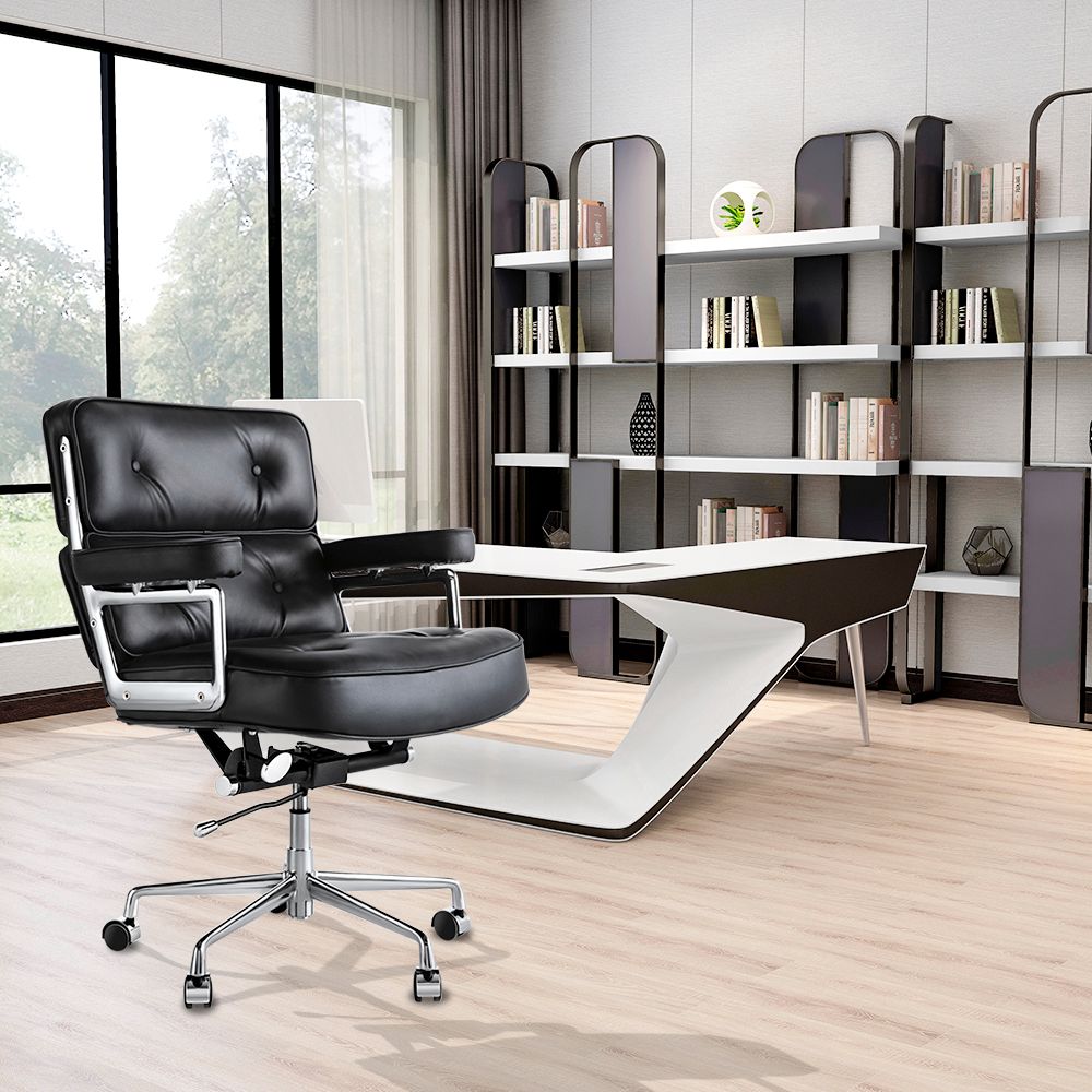 Genuine Leather Swivel Office Chair